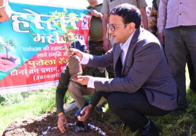 हरेला महोत्सव में जिलाधिकारी ने उपला देवरा गांव में किया वृक्षारोपण, ग्रामीणों से किया संवाद