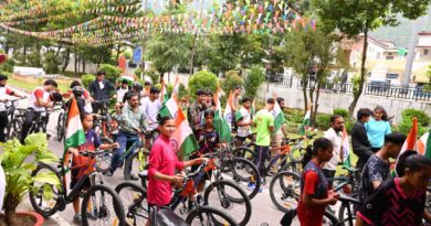 हर घर तिरंगा अभियान के तहत तिरंगा साइकिल रैली आयोजित